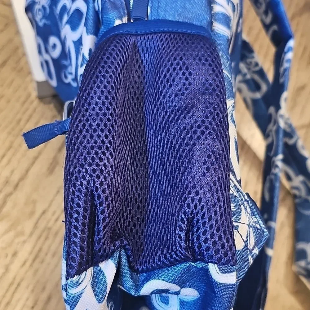 Blue Floral Backpack Denim Look NWOT